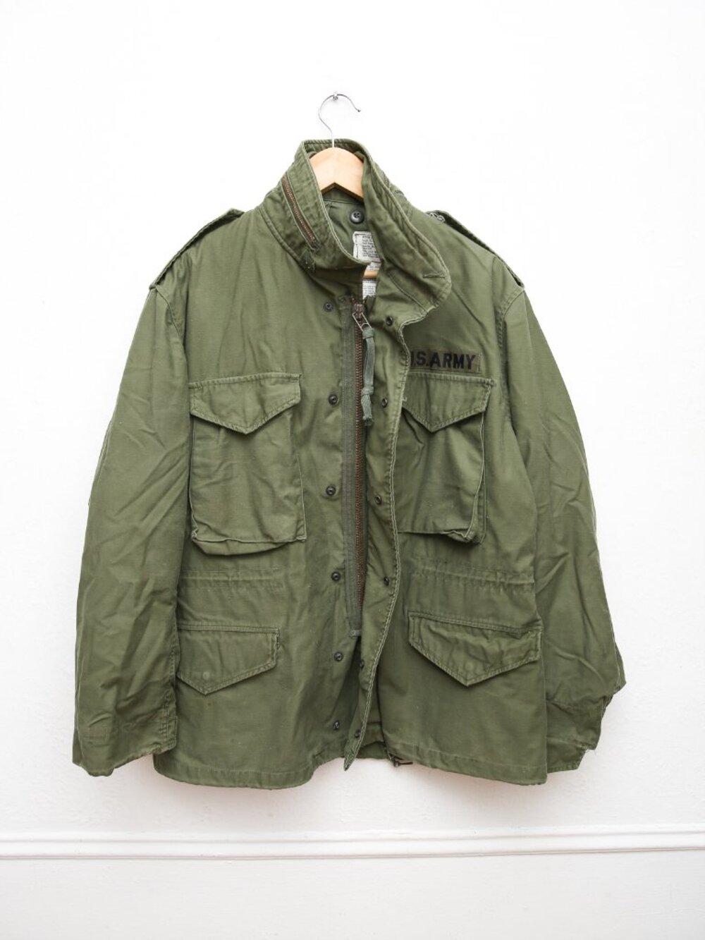 Vintage 1974 US Army M-65 Field Jacket by John Ownbey Co. Medium Short Brass Zip - Picture 2 of 14